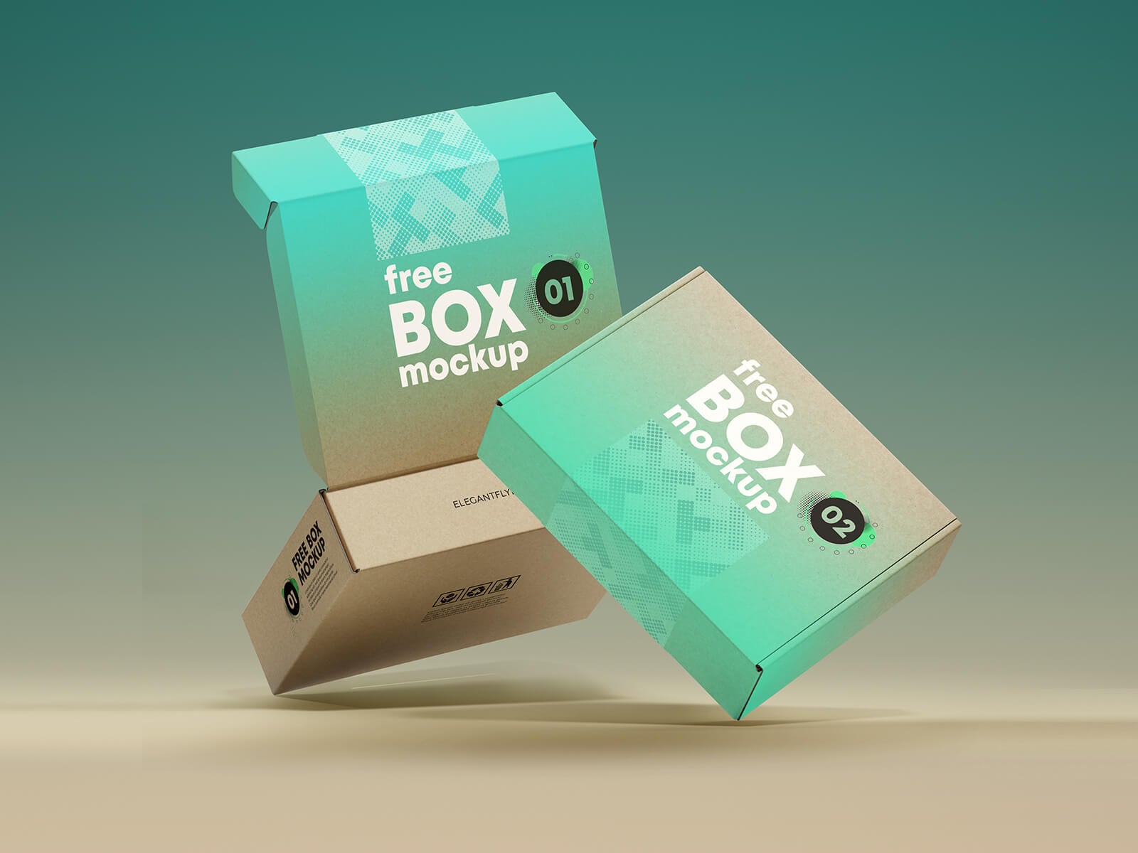 3 Free Premium Mailer Box Mockup PSD Files Set