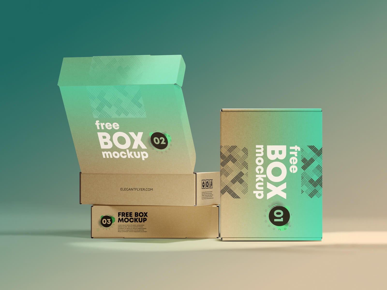 3 Free Premium Mailer Box Mockup PSD Files Set