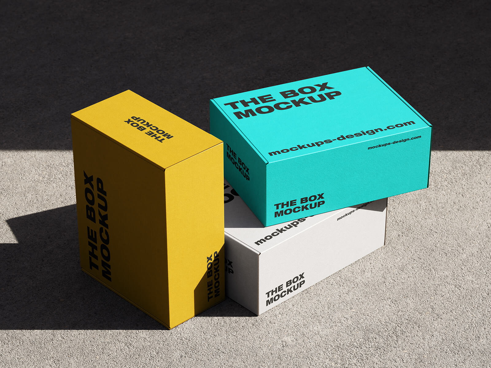 3 Free Corrugated Mailer Box Mockup PSD Set