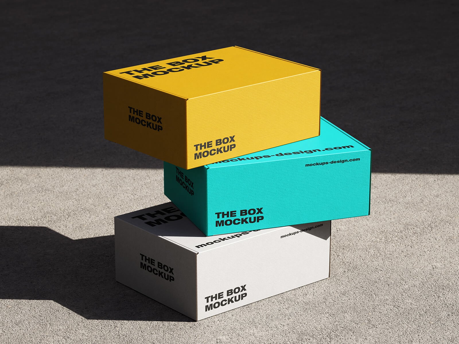 3 Free Corrugated Mailer Box Mockup PSD Set