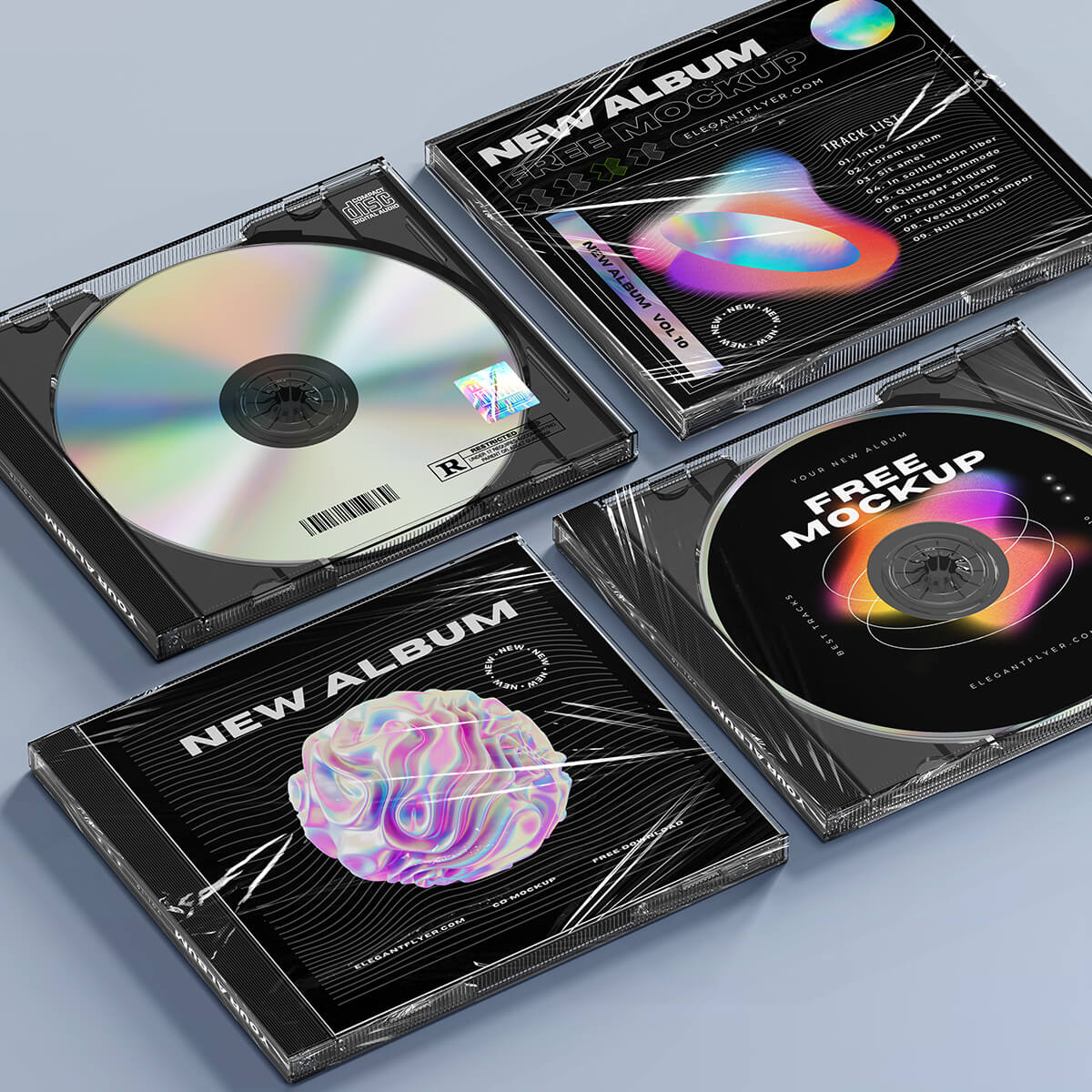 3 Free Premium CD/DVD Standard Jewel Case Mockup PSD Set