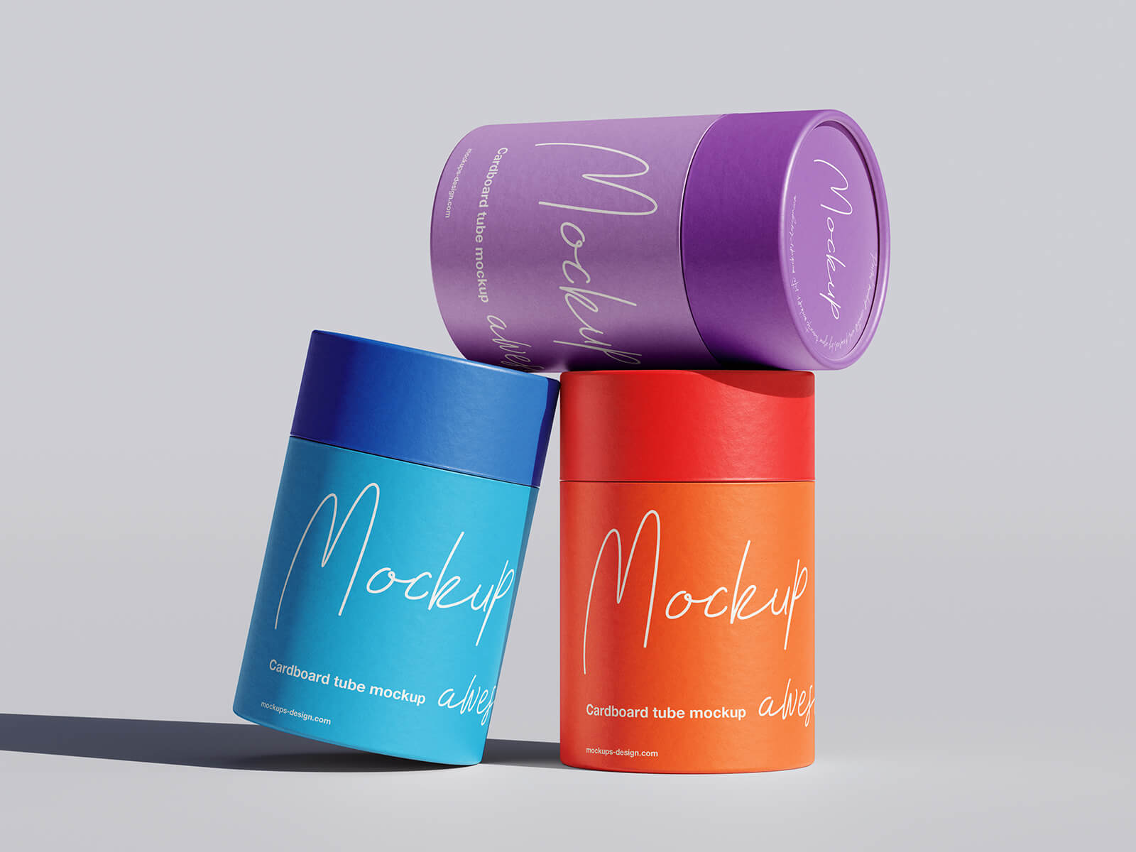Free Cylindrical Cardboard Paper Tube Mockup PSD