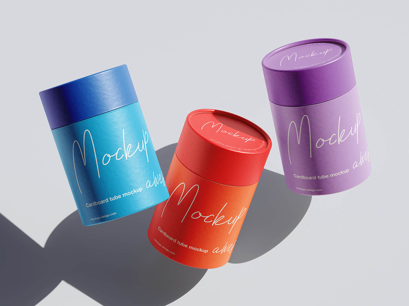 Free Cylindrical Cardboard Paper Tube Mockup PSD