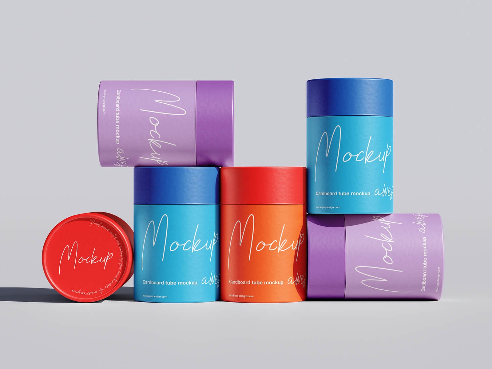 Free Cylindrical Cardboard Paper Tube Mockup PSD