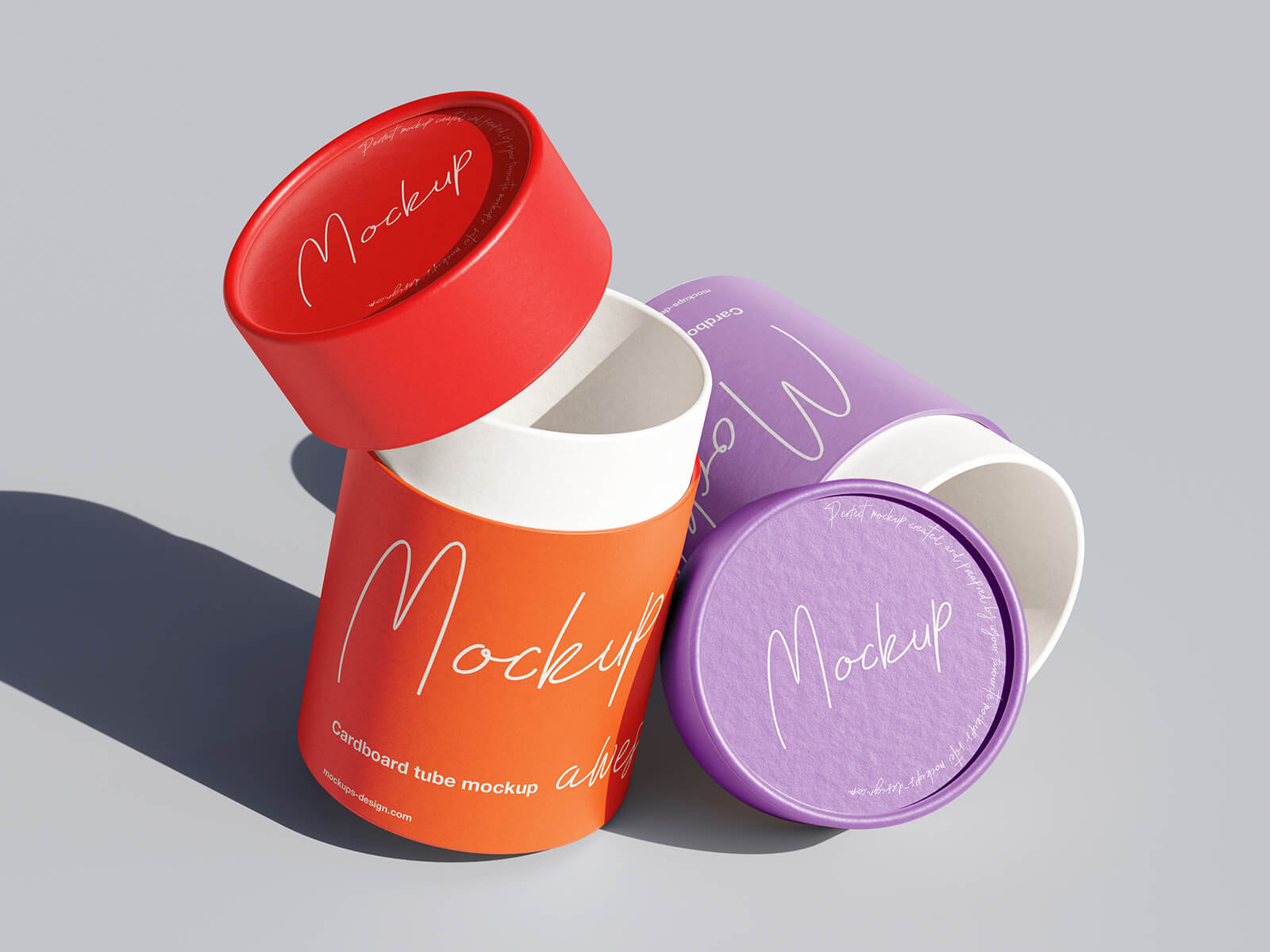 Free Cylindrical Cardboard Paper Tube Mockup PSD