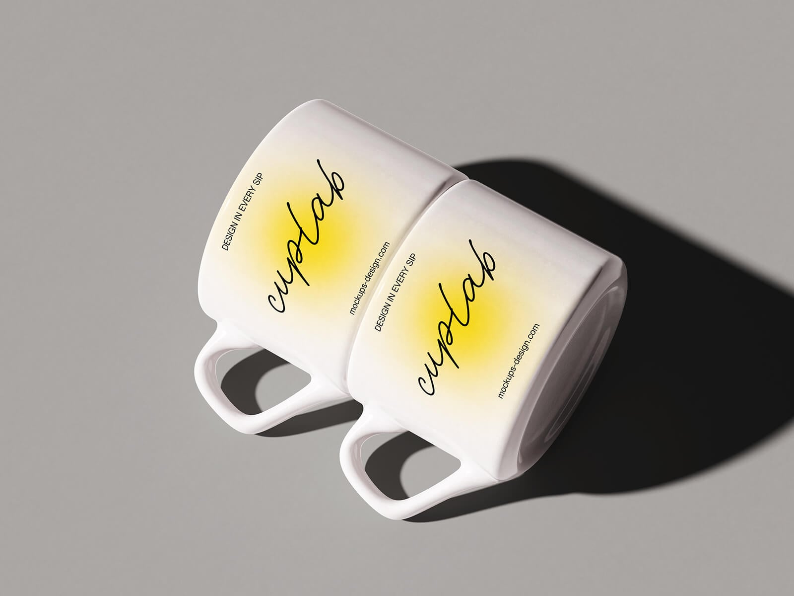 Free Porcelain Latte Cup / Café Mug Mockup PSD