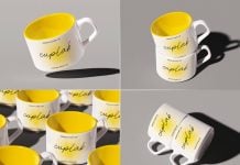Free Porcelain Latte Cup / Café Mug Mockup PSD