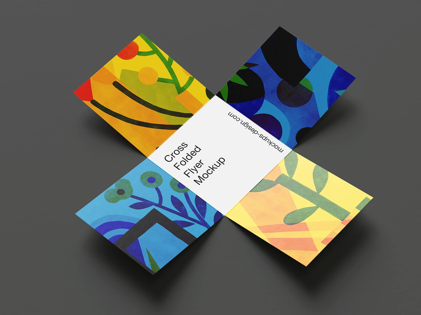 7 Free Cruciform / Iron Cross Fold Brochure Mockup PSD Files Set