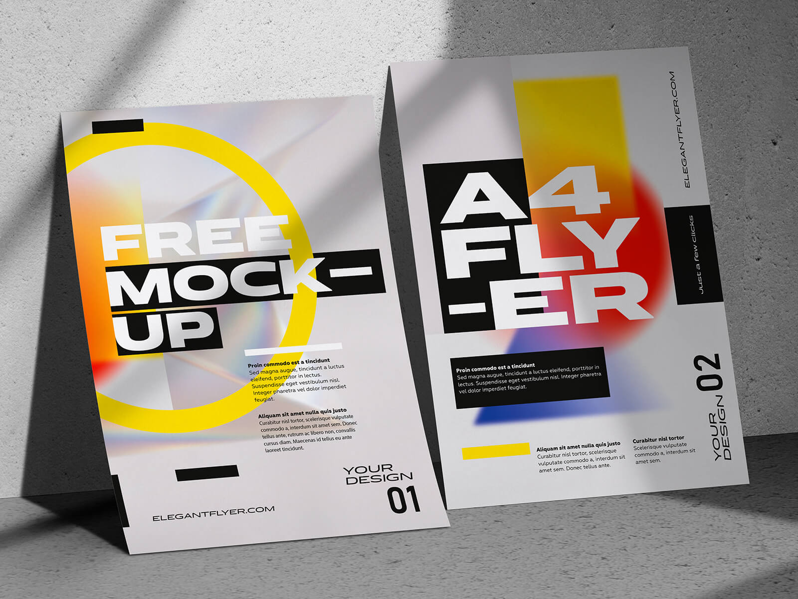 3 Free Premium A4 Flyer Mockup PSD Files Set