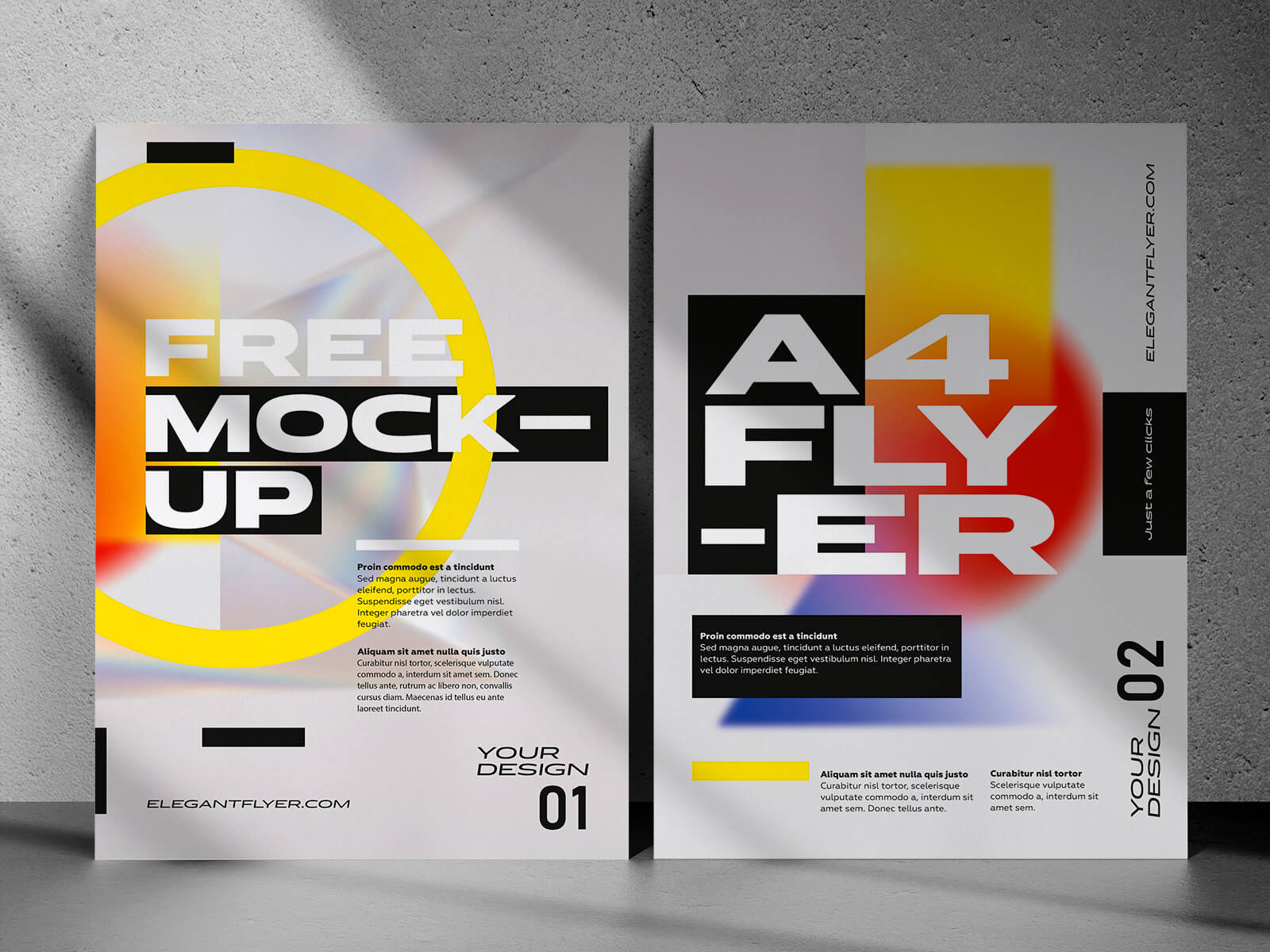 3 Free Premium A4 Flyer Mockup PSD Files Set