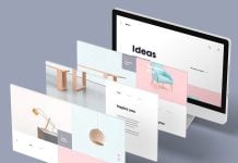 Free 3D iMac Screen Website Mockup PSD