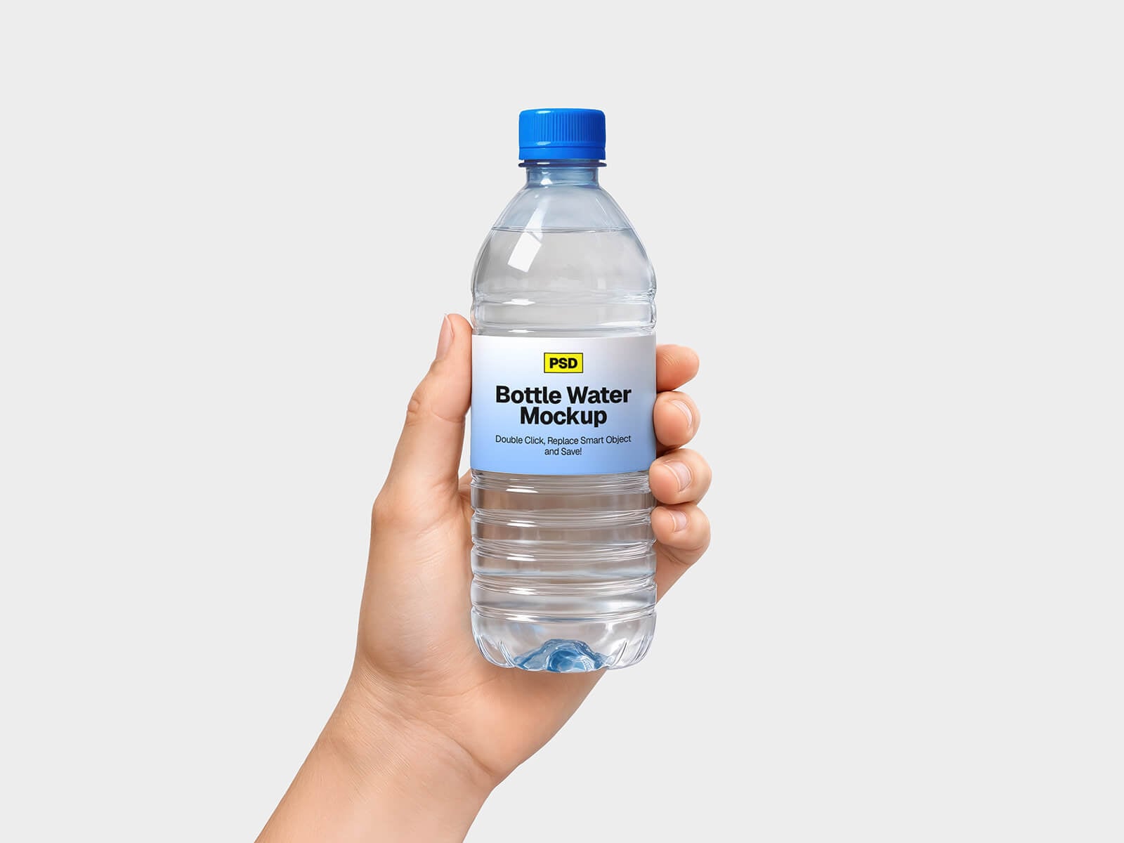 Free 500mL Commercial Water Bottle Mockup PSD