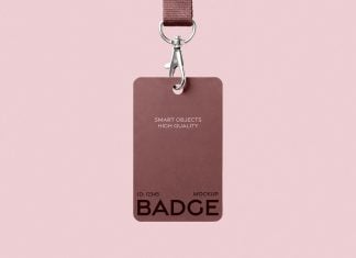 Free Hanging ID Card / Badge Mockup PSD