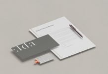 Free Isometric Simple Stationery Mockup PSD