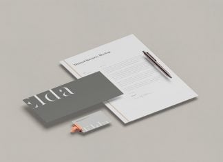Free Isometric Simple Stationery Mockup PSD