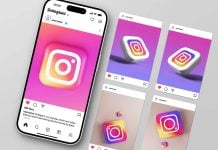 Free Minimal Instagram Post Scene Mockup PSD