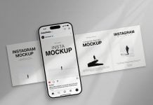Free Minimalist Presentation Carousel Instagram Mockup PSD