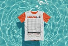 Free T-shirt Floating On Water Mockup PSD