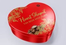 Free Heart Shape Tin Gift Box Mockup PSD Set Free Heart Shape Tin Gift Box Mockup Set