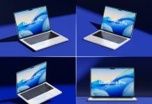 4 Free Premium MacBook Pro Mockup PSD Set