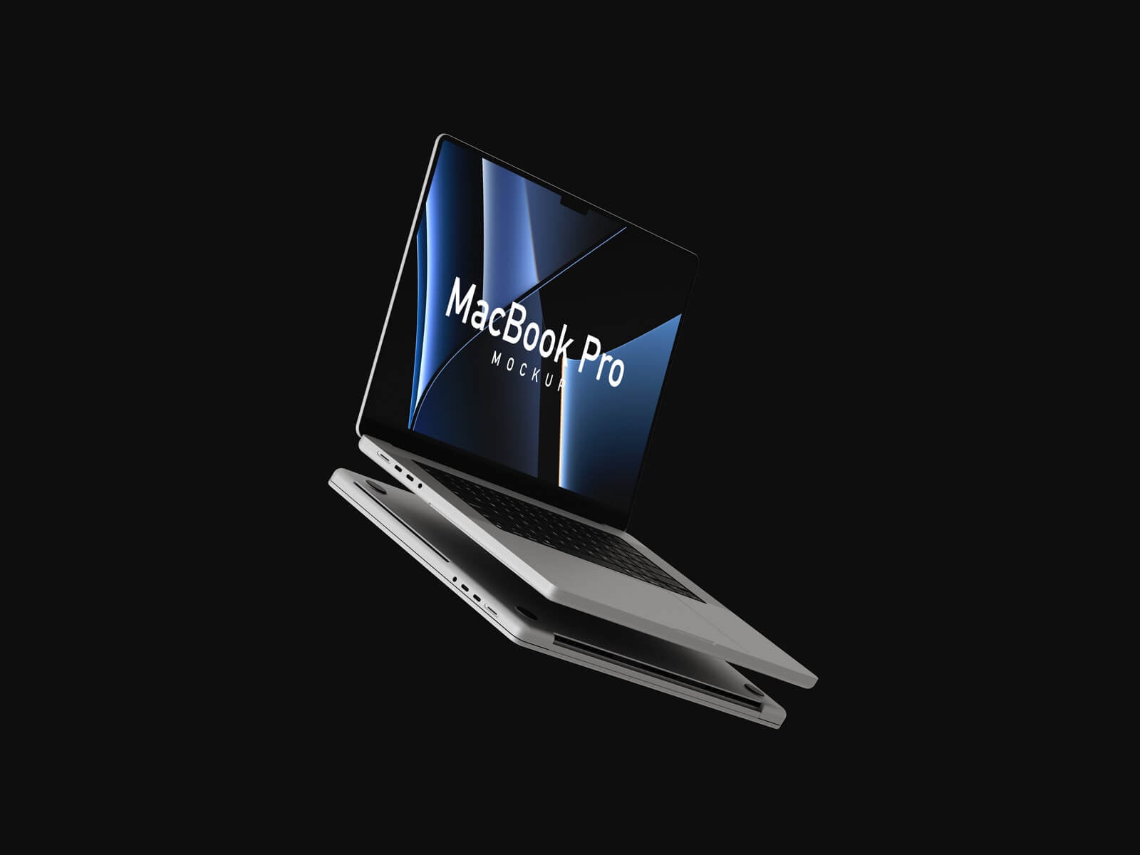 Free Floating MacBook Pro Mockup PSD
