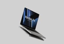 Free Floating MacBook Pro Mockup PSD