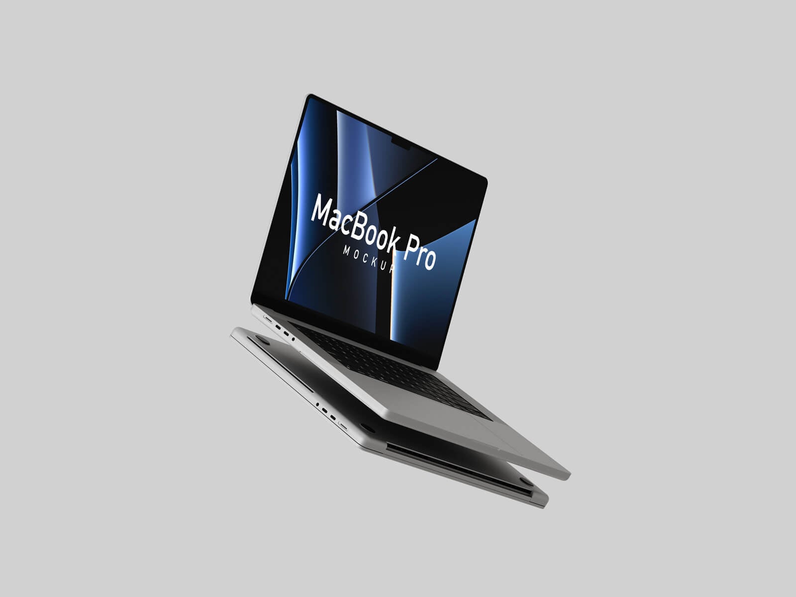Free Floating MacBook Pro Mockup PSD