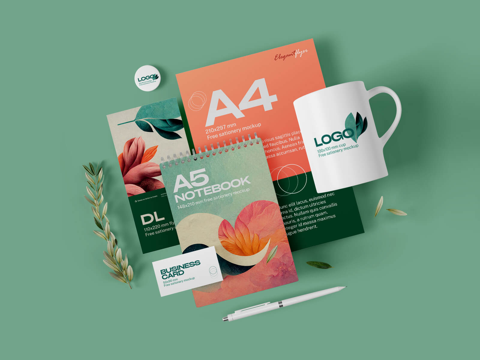 3 Free Premium Branding Stationery Mockup PSD Files