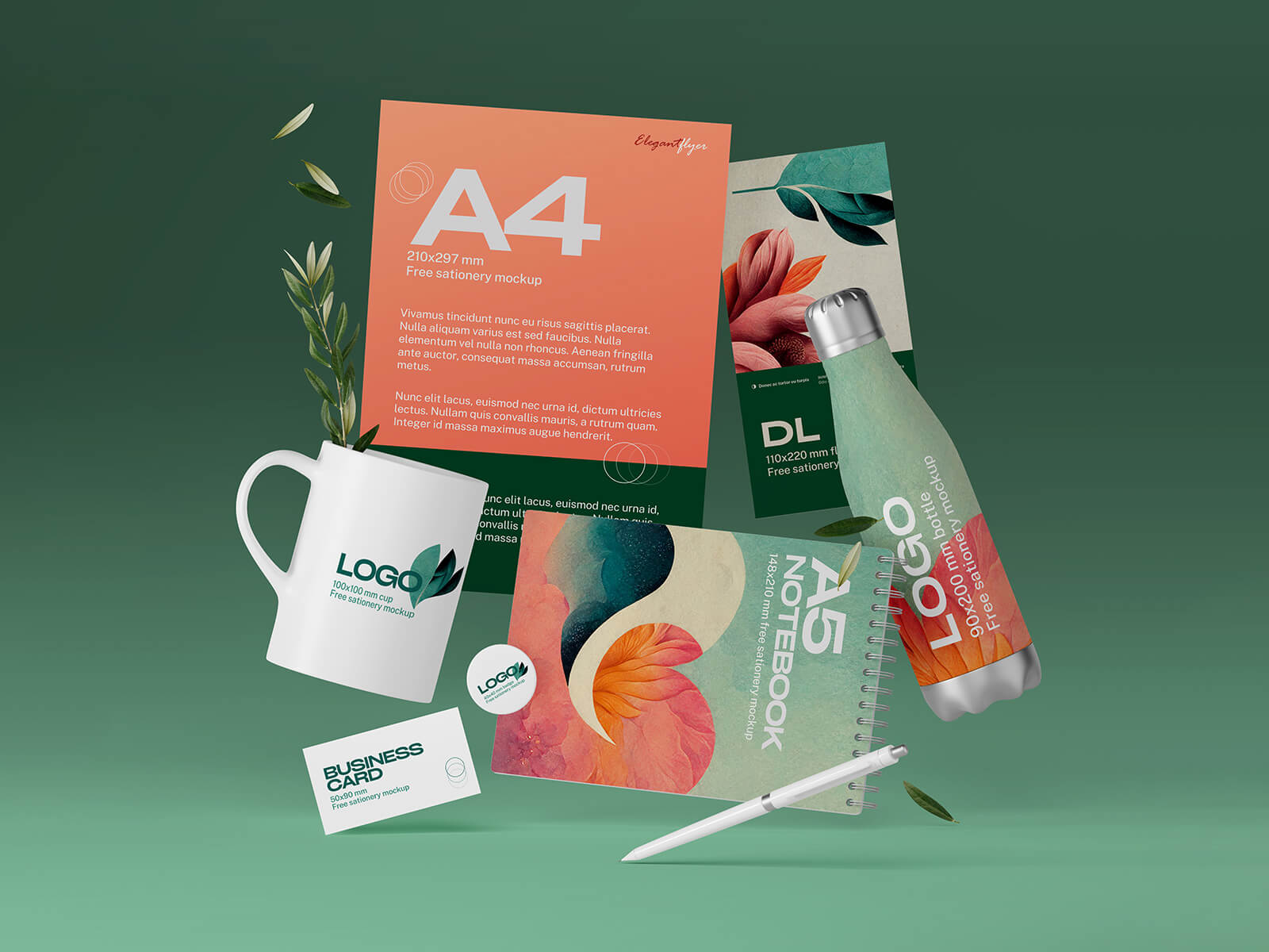 3 Free Premium Branding Stationery Mockup PSD Files