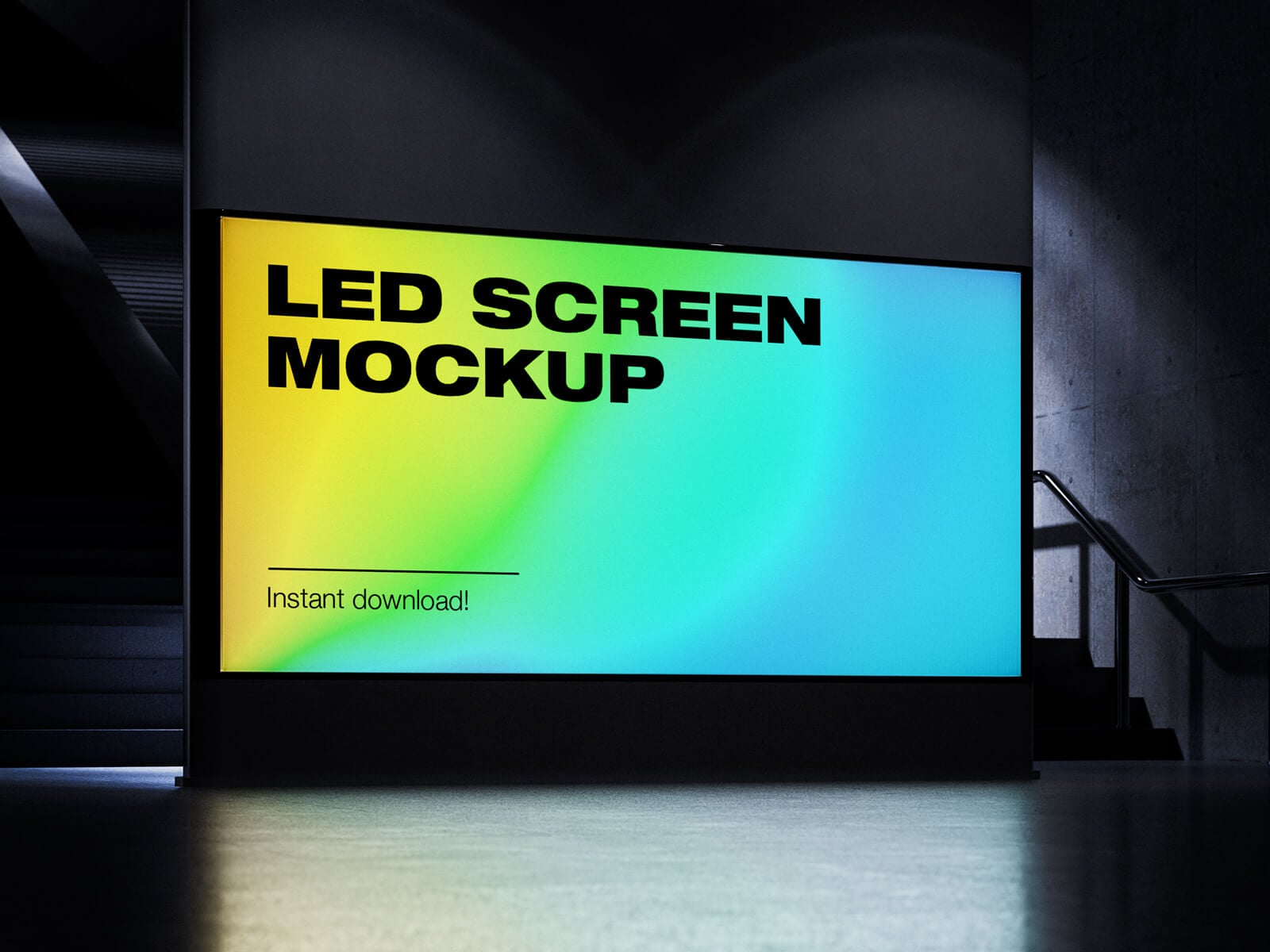 2 Free Underground LED Screen Billboard Mockup PSD Set