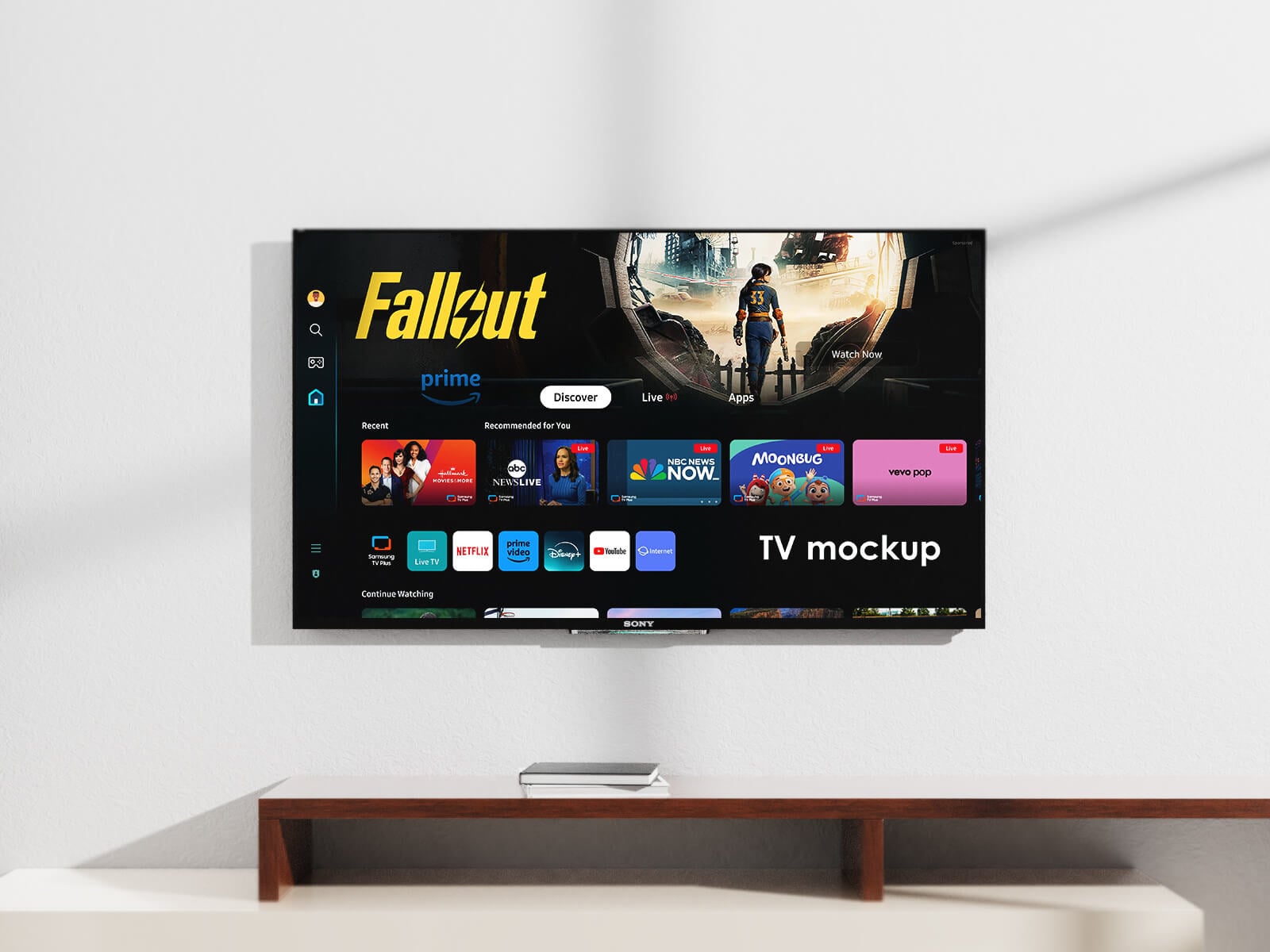Free Living Room Tv Screen Mockup PSD