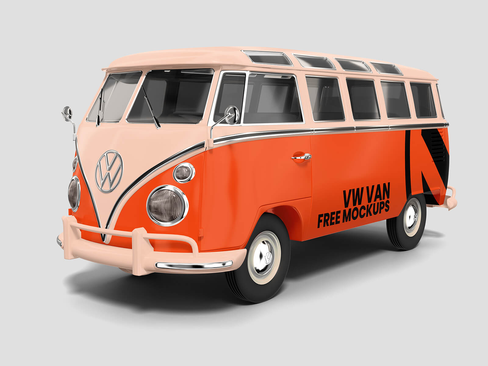 Free Volkswagen Bus Mockup PSD Set