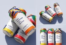 3 Free Slim Beverage Can Mockup PSD Files Set
