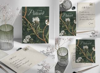 Free Premium Post Card Mockup PSD Set