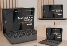 3 Free Premium MacBook Pro Mockup PSD Set