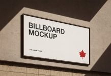 Free Against Wall Billboard Mockup PSD Set