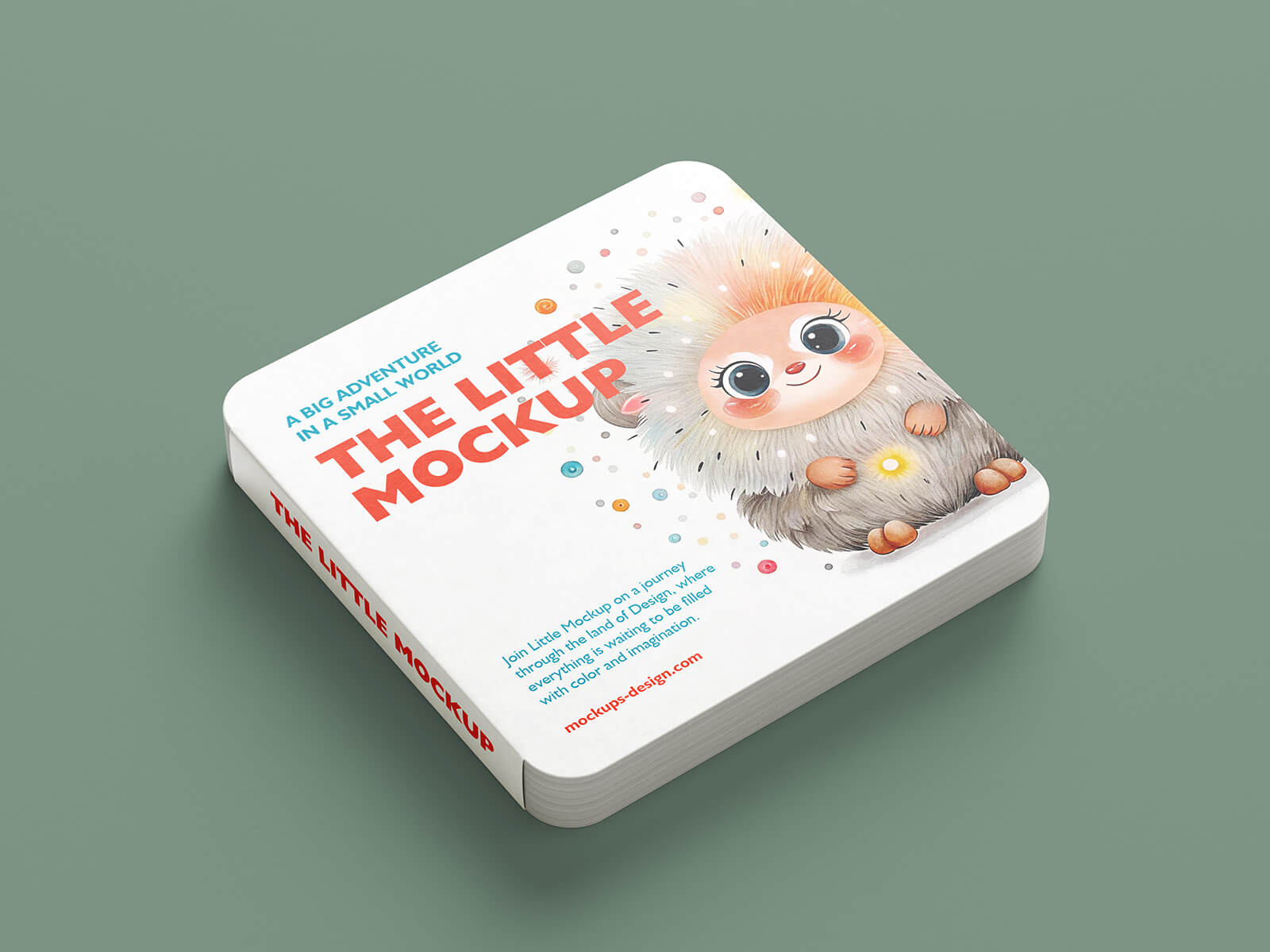 6 Free Children's Hard Pages Square Board Book Mockup PSD Files