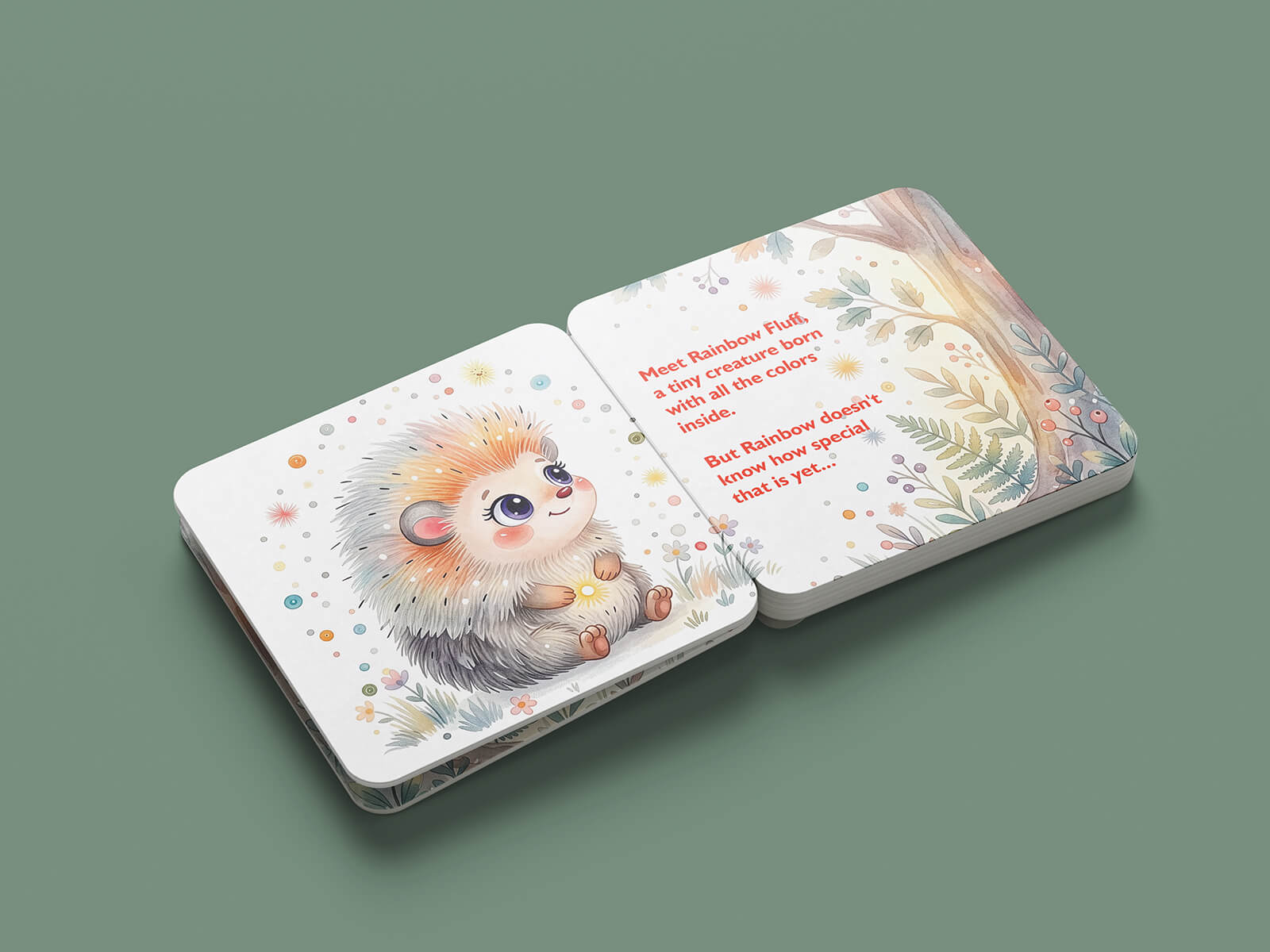6 Free Children's Hard Pages Square Board Book Mockup PSD Files