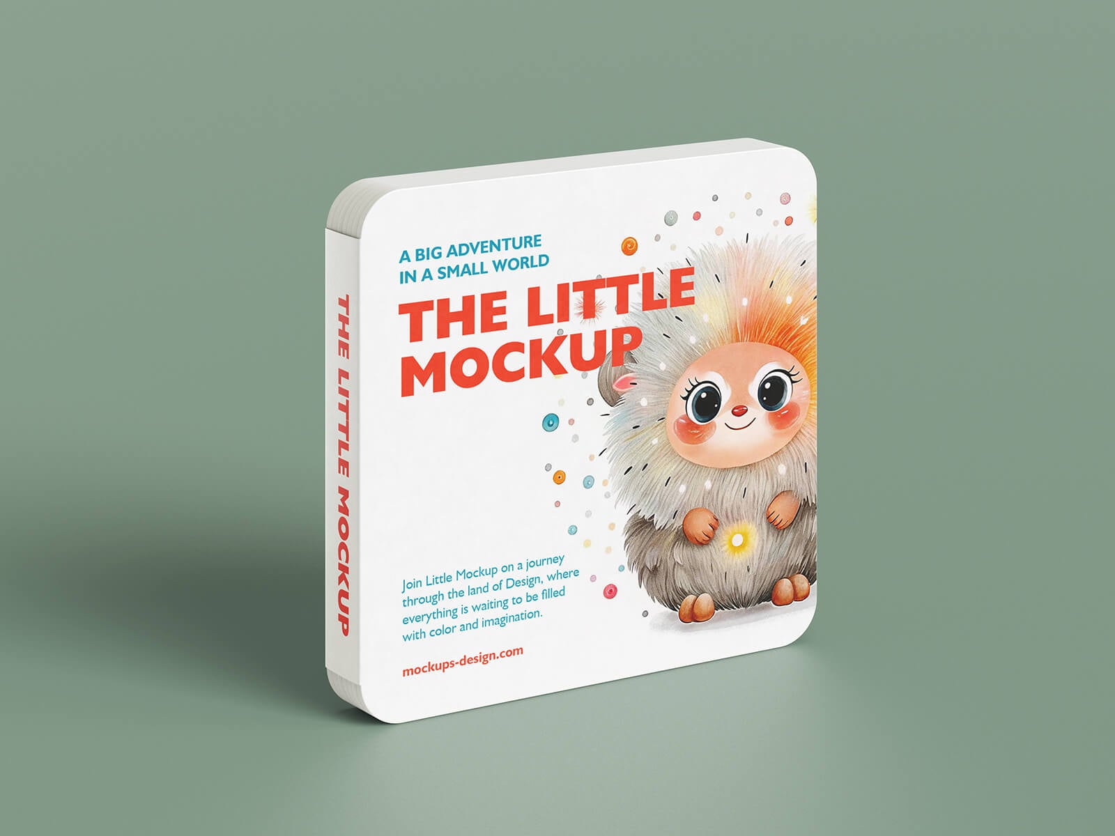 6 Free Children's Hard Pages Square Board Book Mockup PSD Files