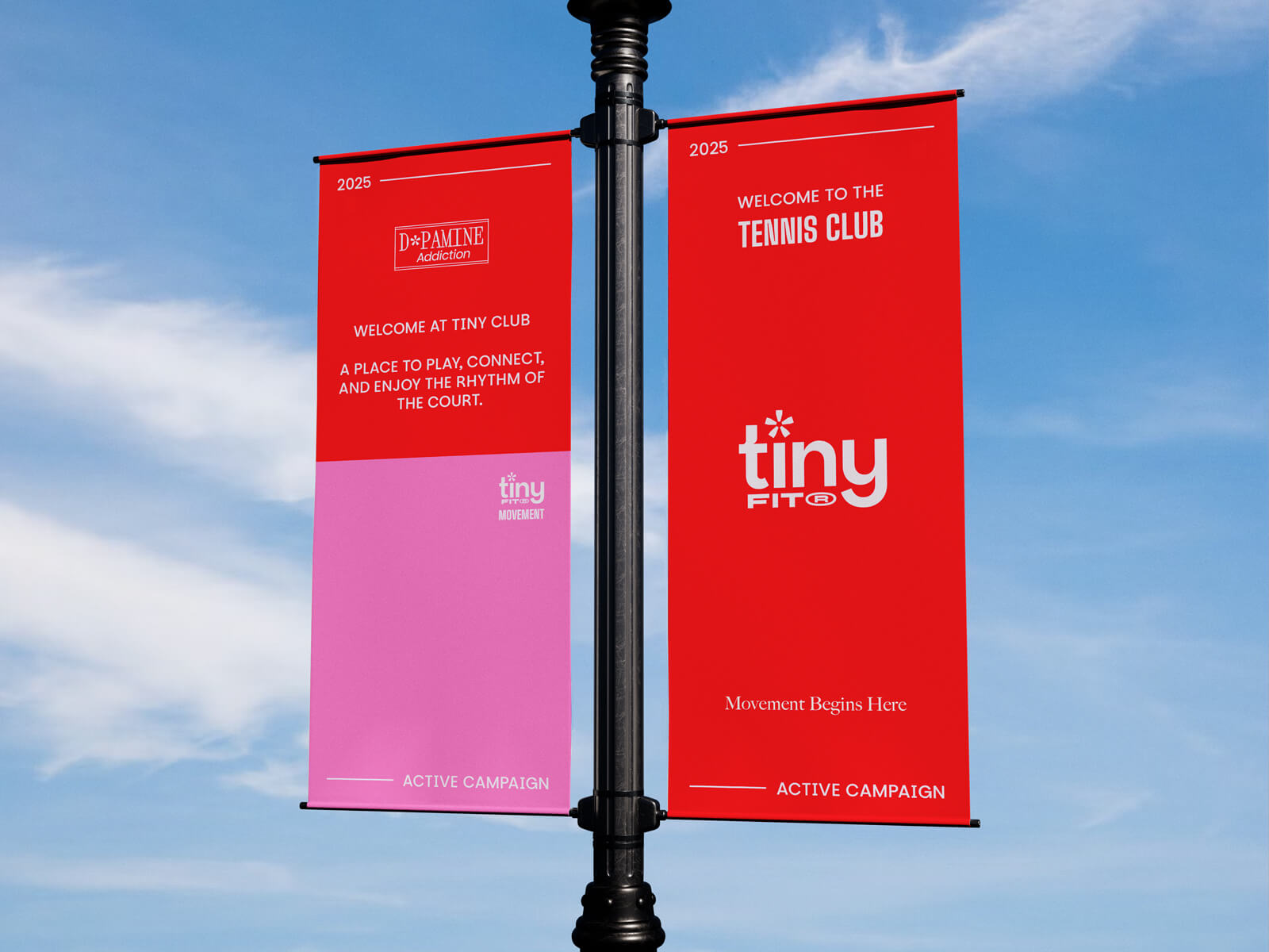 Free Double-Sided Twin Lamp Post Banner Mockup PSD Set