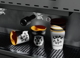 Free Under the Espresso Machine Coffee Cup Mockup Set