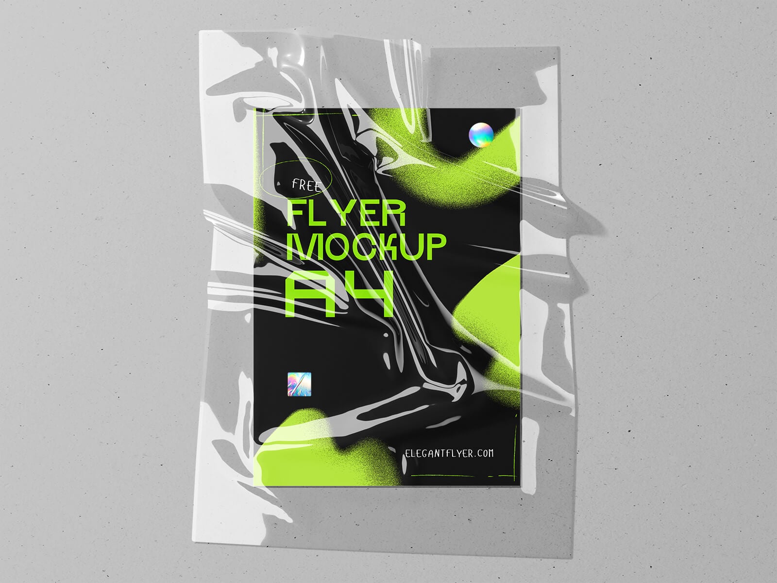3 Free A4 Flyer Mockups Under Transparent Plastic Sheet Overlay