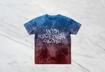 Free Acid / Mineral Wash T-Shirt Mockup PSD