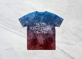 Free Acid / Mineral Wash T-Shirt Mockup PSD
