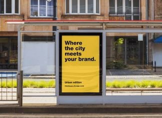Free Bus Stop Mupi Mockup PSD