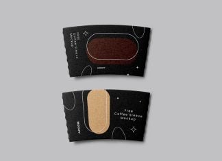 Free Coffee Sleeve Mockup PSD