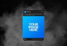 Free Dark UI Facebook Post Mockup PSD Set