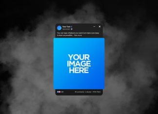 Free Dark UI Facebook Post Mockup PSD Set
