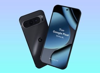 Free Floating Google Pixel 10 Pro XL Mockup PSD