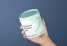 Free Hand-Holding Glossy Paper Tube Mockup PSD